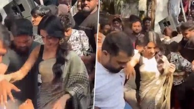 &lsquo;Gawaar Hai Saale&rsquo;: After Nidhhi Agerwal, Samantha Ruth Prabhu Gets Mobbed by Fans at Hyderabad Event; Netizens Express Anger Over Reckless Behaviour (Watch Video)