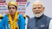 PM Narendra Modi Hails 19-Year-Old Vedamurti Devavrat Mahesh Rekhe for Completing 2000 Mantras (See Pics)