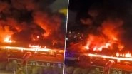 Russia Fire: Massive Blaze Erupts at Market in St Petersburg After Multiple ‘Explosion’ (Watch Video)