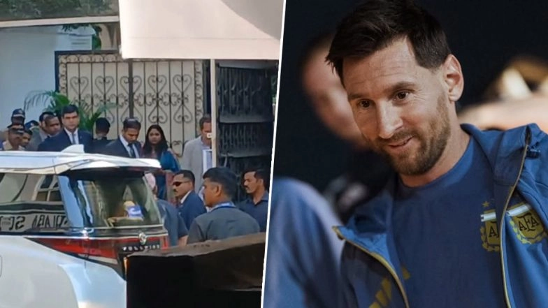 Lionel Messi's GOAT India Tour: Argentina Icon Reaches Mumbai As Third Pit Stop After Kolkata and Hyderabad