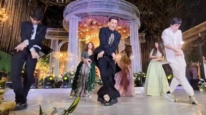 Hrithik Roshan Dances With Sons Hrehaan and Hridaan on Sukhbir’s ‘Oh Ho Ho Ho’ Song at Family Wedding, Grandma Pinkie Roshan Calls It a ‘Most Precious Moment’ (Watch Video)
