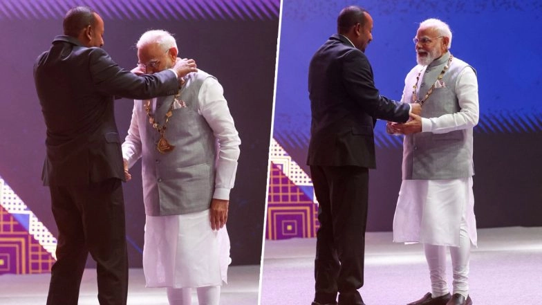 PM Narendra Modi Makes History, Becomes First World Leader to Receive Ethiopia's Highest Civilian Award - His 28th Foreign State Honour (Video)