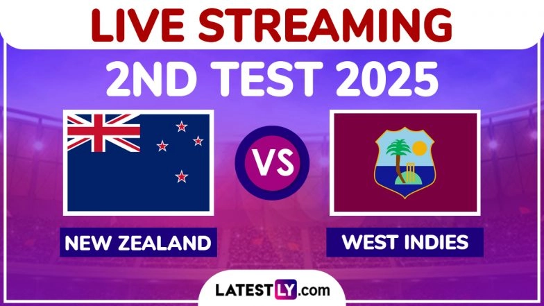 New Zealand vs West Indies Free Live Streaming Online, 2nd Test 2025: How To Watch NZ vs WI Cricket Match Live Telecast on TV in India?