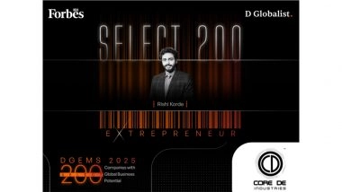 Business News | Core De Industries Named to Forbes India DGEMS 2025, Elevating Global F&B Contract Manufacturing