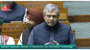 Business News | AI Apps, AI Models Covered Under Latest Personal Data Protection Law: Ashwini Vaishnaw in Parliament