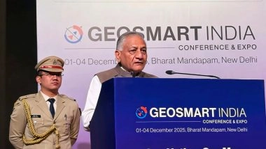 India News | Geospatial Intelligence Will Define Future Warfare, Says Mizoram Governor General VK Singh at GeoSmart India Conference and Expo 2025