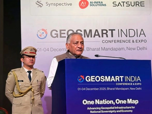 India News | Geospatial Intelligence Will Define Future Warfare, Says Mizoram Governor General VK Singh at GeoSmart India Conference and Expo 2025