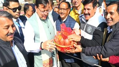 India News | Farmers Felicitate CM Dhami in Haldwani After Uttarakhand Announces Highest Sugarcane Support Price in Region