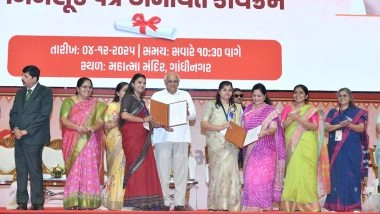 India News | Gujarat CM Patel Presents Appointment Letters to More Than 9,000 Anganwadi Workers, Helpers