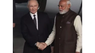 World News | PM Modi Receives Russian President Vladimir Putin as He Arrives in Delhi for State Visit