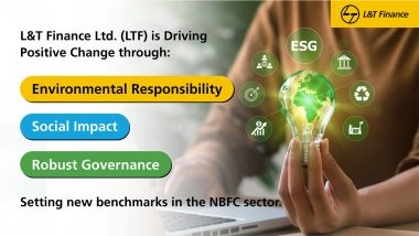 Business News | L&T Finance Ltd. Receives a CRISIL ESG Rating of 70 Categorised as 'Strong'