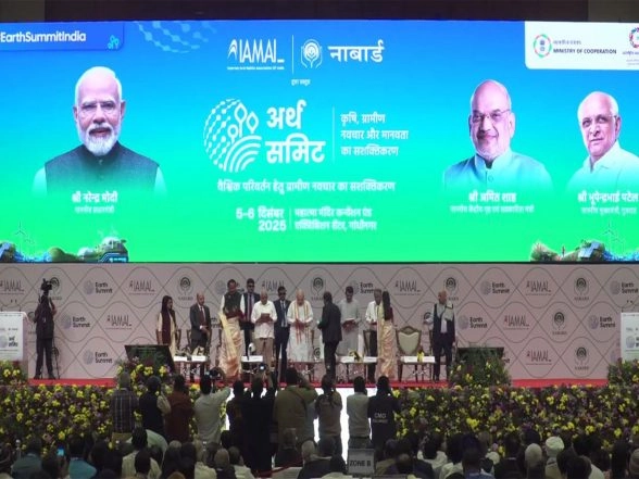 India News | Amit Shah, Gujarat CM Patel Inaugurates Earth Summit 2025-26 in Gandhinagar