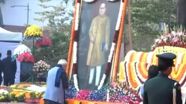 India News | PM Modi Pays Tribute to Dr BR Ambedkar on His Death Anniversary at Parliament