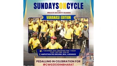 Sports News | Fit India Sundays on Cycle in Varanasi to Celebrate India Hosting Commonwealth Games 2030