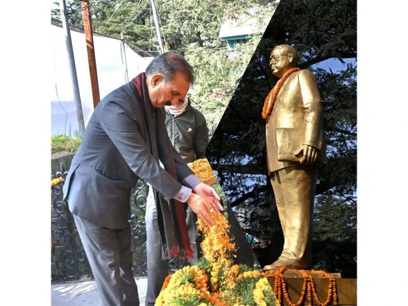 India News | Himachal CM Sukhu Pays Tribute to Dr BR Ambedkar on His Death Anniversary