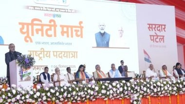 India News | Vice President CP Radhakrishnan Chairs Closing Ceremony of Unity March from Karamsad to Ekta Nagar