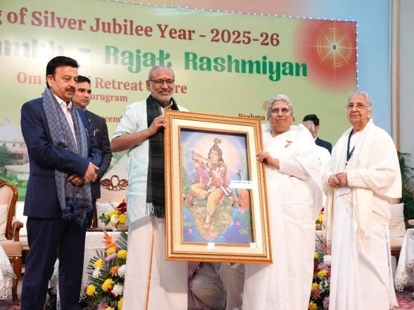 India News | Gurugram: VP Radhakrishnan Launches Silver Jubilee Year of Brahma Kumaris' Om Shanti Retreat Centre