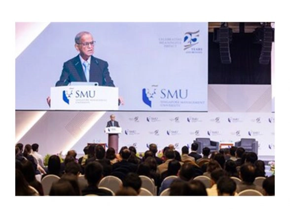 Business News | Narayana Murthy Shares Leadership Lessons at SMU Visionary Series as SMU Launches 2026 Singapore-India Hackathon