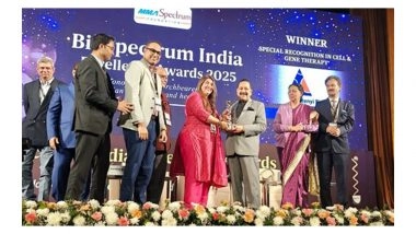 Business News | Miltenyi Biotec Receives 'Special Recognition Award' for Pioneering Work in Cell & Gene Therapy at BioSpectrum India Excellence Awards 2025