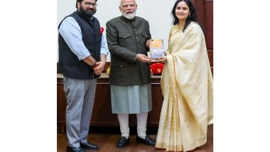 India News | Rajya Sabha MP Kartikeya Sharma Pays Courtesy Call on PM Modi at Parliament House