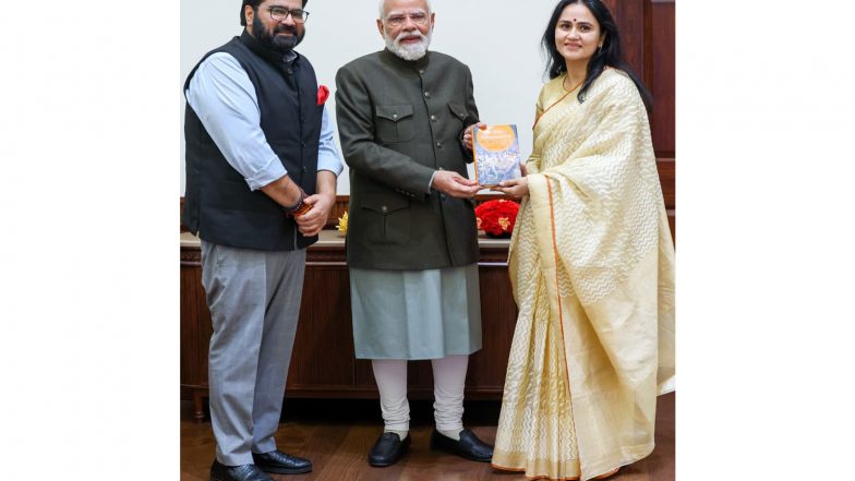India News | Rajya Sabha MP Kartikeya Sharma Pays Courtesy Call on PM Modi at Parliament House
