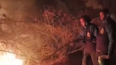 India News | J&K: Massive Fire Breaks out in Rajwar Forests in Handwara, Firefighting Ops Underway