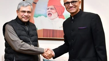 India News | Ashwini Vaishnaw Discusses AI, Tech Collaboration with Microsoft CEO Satya Nadella