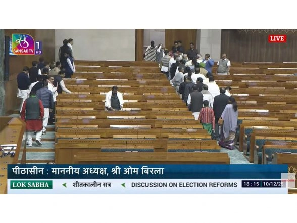 India News | Opposition MPs Stage Walkout Amid HM Shah's Speech on Electoral Reforms; Lok Sabha Adjourned Till Dec 11
