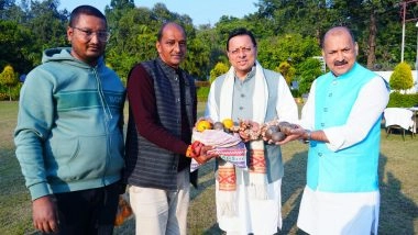 India News | MLA Mahesh Singh Jeena Meets CM Pushkar Singh Dhami, Presents Traditional Hill Products from Uttarakhand
