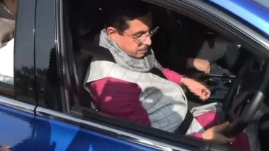 India News | Union Minister Pralhad Joshi Arrives at Parliament in Hydrogen-powered Car