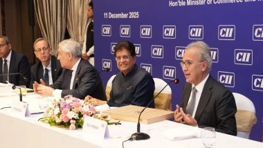 World News | Piyush Goyal Hosts Italian Deputy PM Tajani for Dinner, Says Reinforced Friendship, Paved Way for Deeper Economic Ties