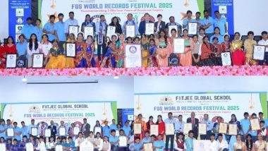 Business News | FIITJEE Global School at Vellore Sets 25 Elite World Records, Showcasing Excellence Across Academics, Arts, and Sports