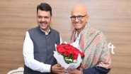 Business News | Devendra Fadnavis Meets Satya Nadella, Discusses AI's Potential