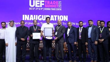 Business News | Historic MoU Signed Between UEF and UNSDC at the UEF Trade Summit 2025 Inaugurated by the Hon'ble Minister for Industries, GoTN, Thiru TRB Rajaa