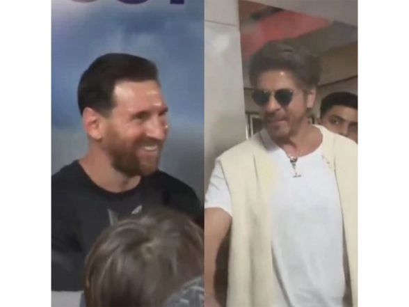 Entertainment News | King Khan Meets GOAT: SRK, AbRam Share Iconic Moment with Messi in Kolkata