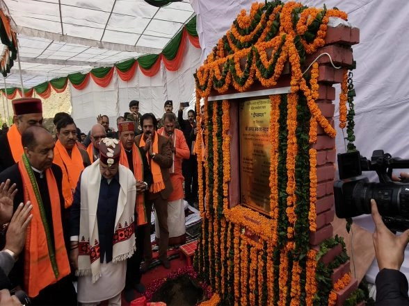 India News | JP Nadda Lays Foundation for BJP Headquarters in Himachal, Calls It 'a New Energy Source'