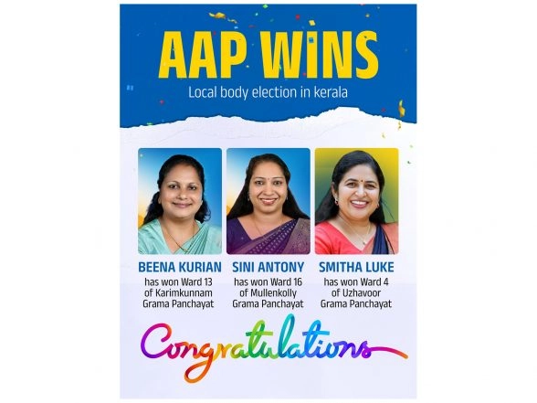 India News | AAP Wins Three Seats in Kerala Local Body Elections