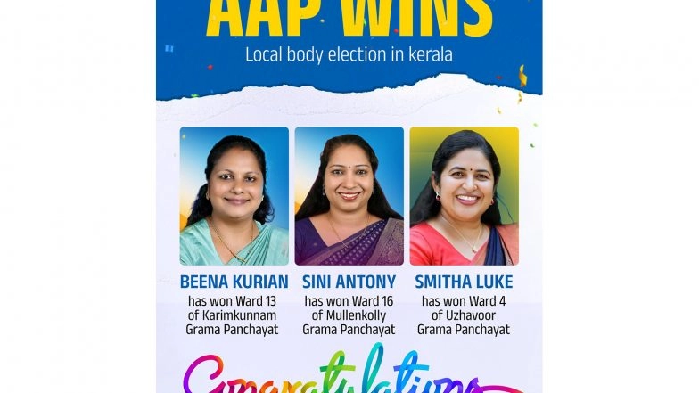 India News | AAP Wins Three Seats in Kerala Local Body Elections
