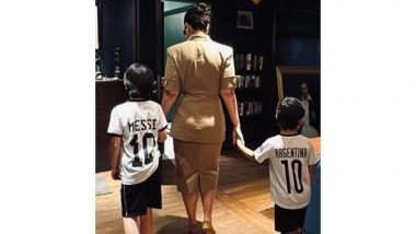 Entertainment News | Kareena Kapoor Gears Up for Messi's GOAT Tour in Mumbai with Sons Taimur, Jeh; Shares Pic