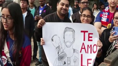 Sports News | 'Messi, Messi' Chants Echo Outside Arun Jaitley Stadium Ahead of Argentine Legend's Delhi Visit