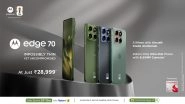 Business News | Motorola Launches Edge 70 in India: Ultra-thin Design, Three 50MP Cameras, Up to 40+ Hrs Battery, Military-grade Durability at Rs. 28,999*