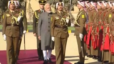 World News | PM Modi Receives Ceremonial Welcome Upon Arrival in Amman