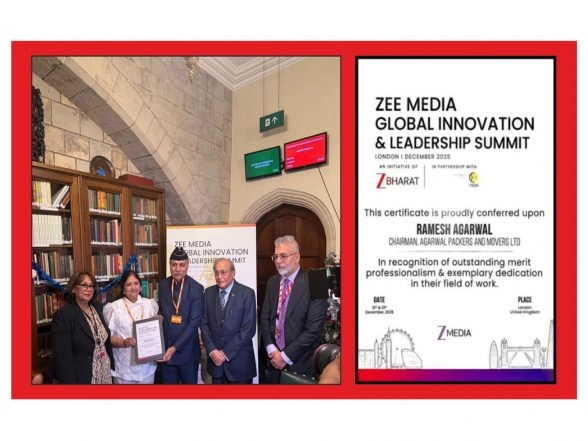 Business News | UK Parliament Honours Mr. Ramesh Agarwal, CMD APML, for His Contribution to the Indian Logistics Industry at ZEE Media Summit in London