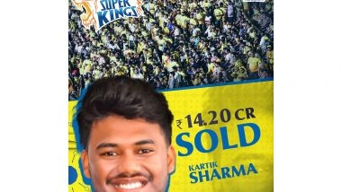 Sports News | IPL 2026 Auction: Kartik Sharma Joins Prashant Veer to CSK for Record-breaking Price