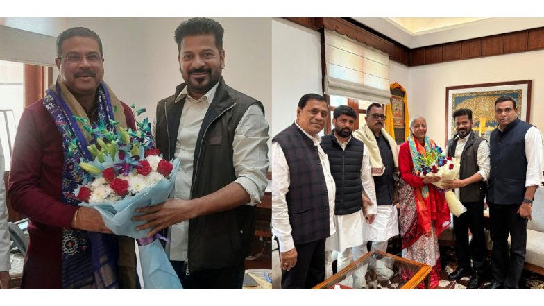 India News | Telangana CM Meets Union Ministers, Urges Setup of IIM, Kendriya Vidyalayas, Navodaya Schools