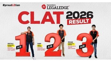 Business News | LegalEdge Delivers CLAT 2026 AIR 1,2,3 Yet Again, Secures 7 AIRs in Top 10 Ranks