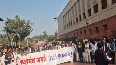 India News | Opposition MPs Protest in Parliament Premises over National Herald Case