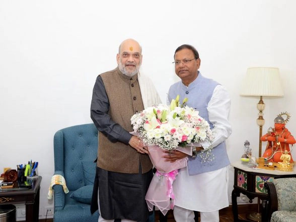 India News | Union Minister Amit Shah Meets New Uttar Pradesh BJP Chief Pankaj Chaudhary