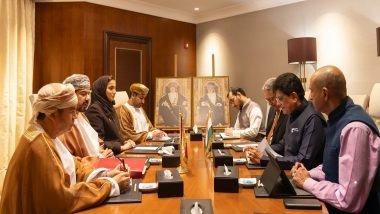 Business News | Piyush Goyal Meets Oman's Commerce Minister to Boost Economic Ties as PM Modi Visits Muscat