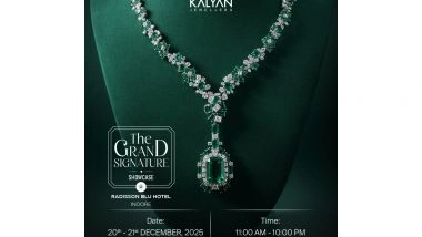 Business News | Kalyan Jewellers Opens Two-Day By-Invite High Jewellery Exhibition in Indore
